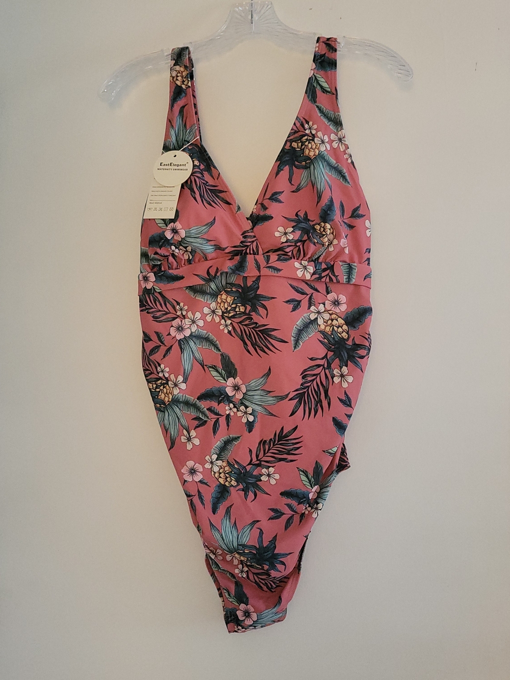 New Never Worn Maternity One Piece Swimsuit Size Large In Tropical Floral Pink